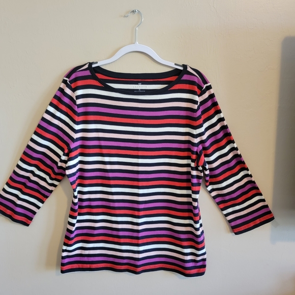 XL Talbots Multistripe Top - Picture 3 of 3